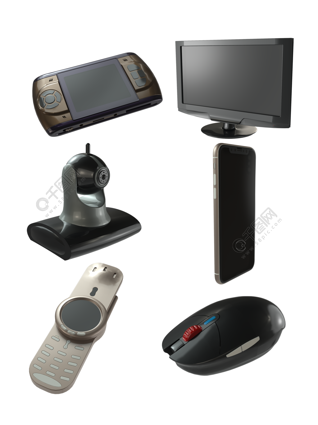 簡約風(fēng)格電子產(chǎn)品及配件PNG模板免費(fèi)下載